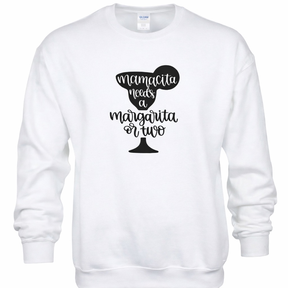 Mamacita Needs a Margarita or Two Crewneck – White or Gray‎